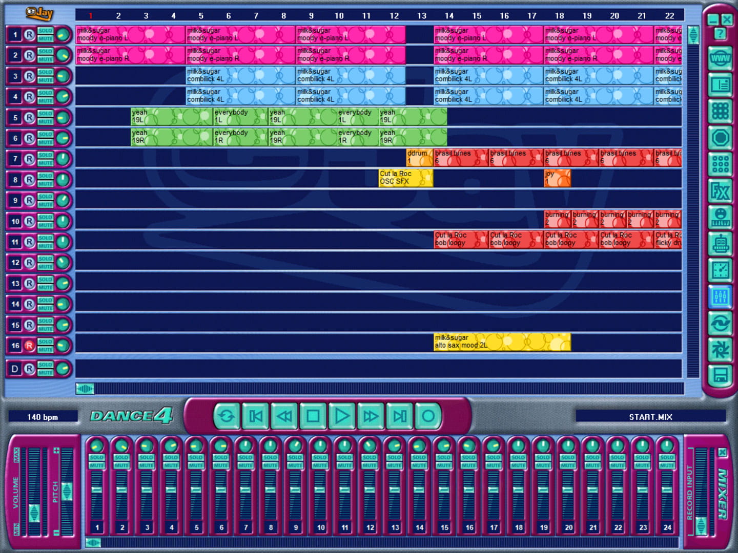 eJay-Dance-4-mixing eJay Dance 4 Club Machine